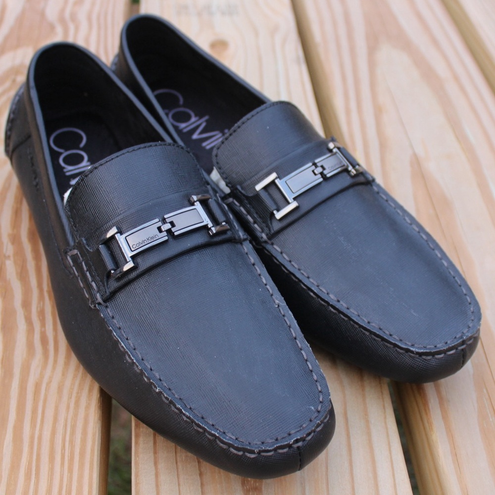 Calvin Klein Men's Magnus Black Penny Loafers Sz 12
